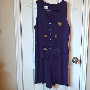 RETRO ZIP UP ROMPER SZ 6 Navy